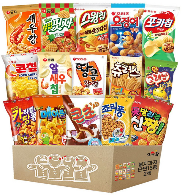 봉지과자 단짠 2호, 1박스, 15종