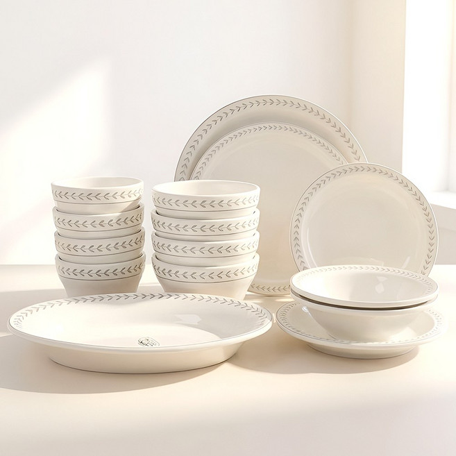 시라쿠스 뉴욕 가든 4인 그릇세트 식기세트, 그레이, 1세트, 15p