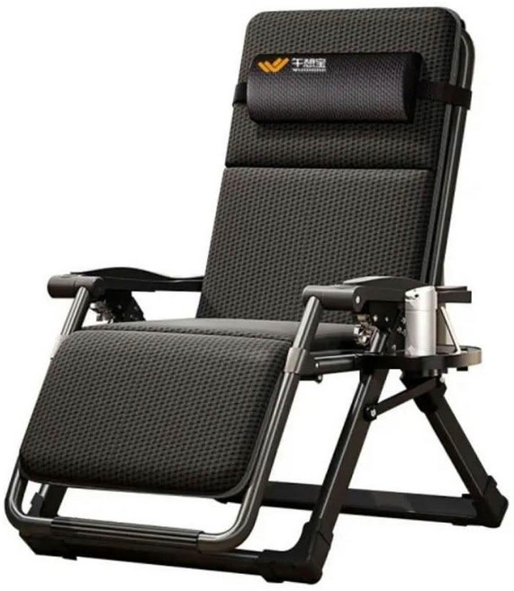 碳鋼摺疊躺椅 雙層椅面 免安裝, 特寬72cm【合金扣-特粗雙方管】+4D透氣墊