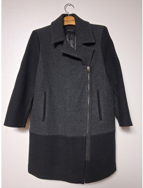 쉬즈미스 여성 모직혼용 라이더디쟌 집업 하프코트/66/민구제