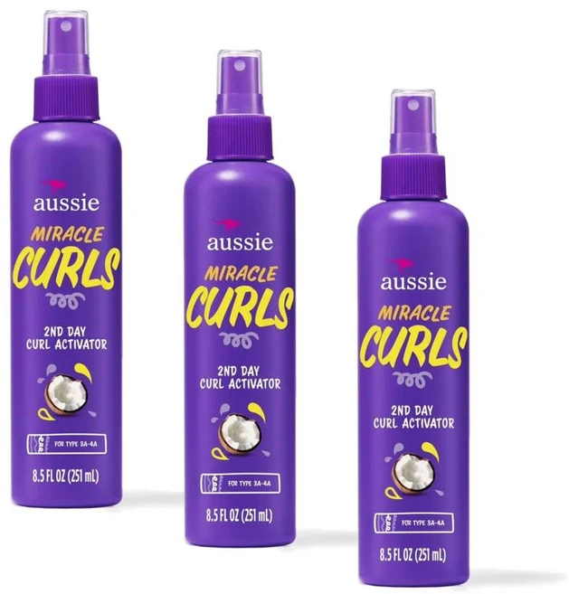 오지 미라클 컬 스프레이 젤 Aussie Miracle Curls 2nd Day Curl Activator Spray Gel, 3개, 251ml - 쿠팡