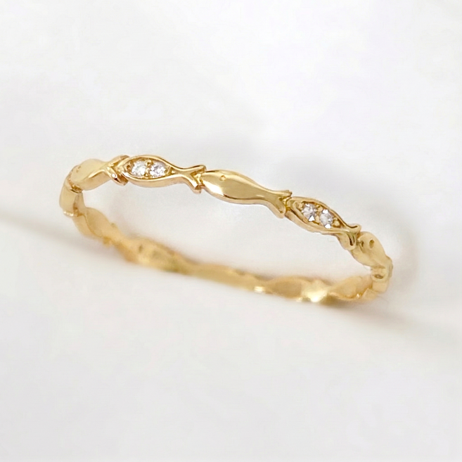 실버925 여성 큐빅 물고기 행운 애끼 은 반지 순은 새끼반지