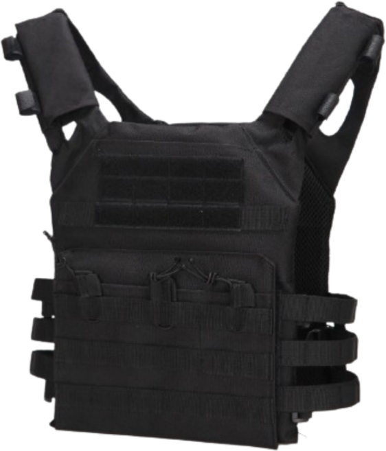 전술조끼 방탄조끼 군용 전투 방탄복 플레이트캐리어 서바이벌 방탄조끼 밀리터리 테크웨어, 블랙, 1개