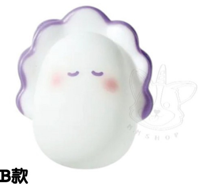 M.M小舖 YELL 閃閃發光牡蠣公仔 模型, 1個, B款/白色閉眼款1K102