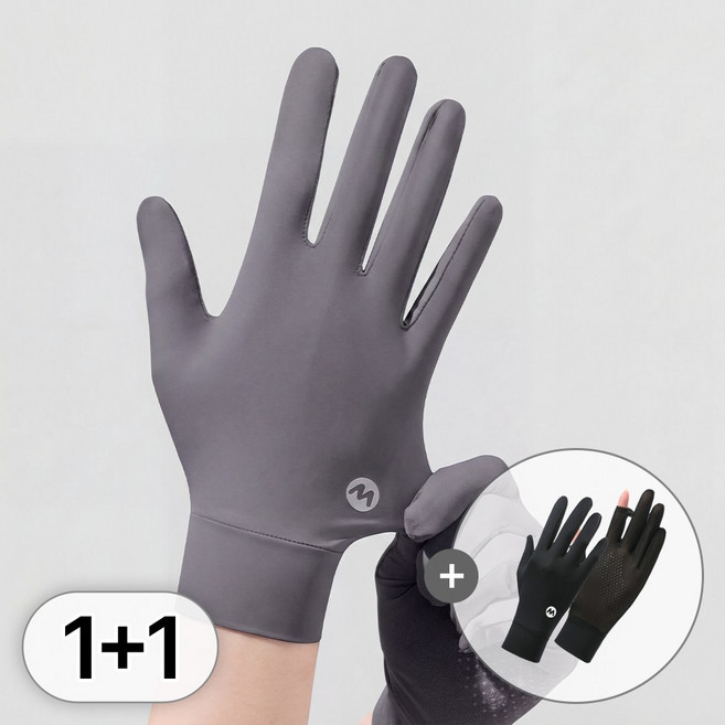 라뷰드 2켤레 세트 여성 메쉬 논슬립 자외선 차단 장갑 미끄럼 방지 사계절 운전용 손장갑 손가락 오픈형 스마트 터치 UV 방지 패션 잡화, 2개, 블랙+다크그레이