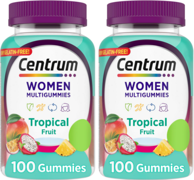 센트룸 우먼 멀티구미 여성 종합비타민 트로피컬 후르츠 100구미, 2개, 50회분