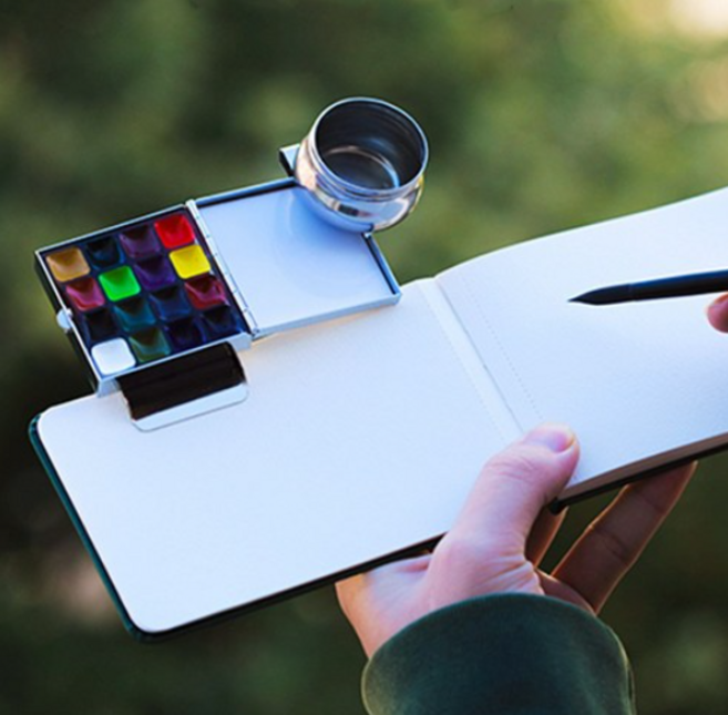 어반스케치 사각16칸 미니파레트 3종세트 수채화 휴대용, 1세트