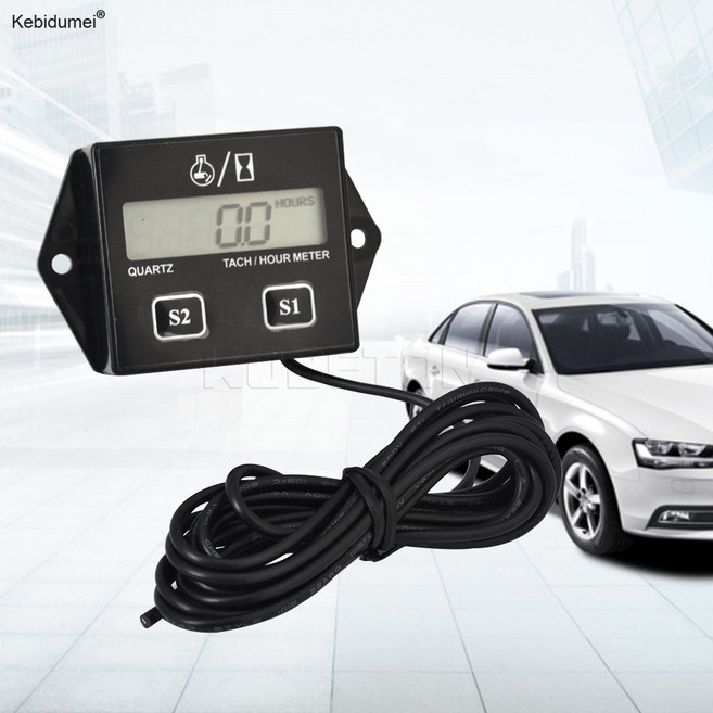 타코메타 오토바이 디지털 타코미터 시간 측정기 LCD 디스플레이 자동 엔진 RPM 12V 보트 카 스타일링, 1개