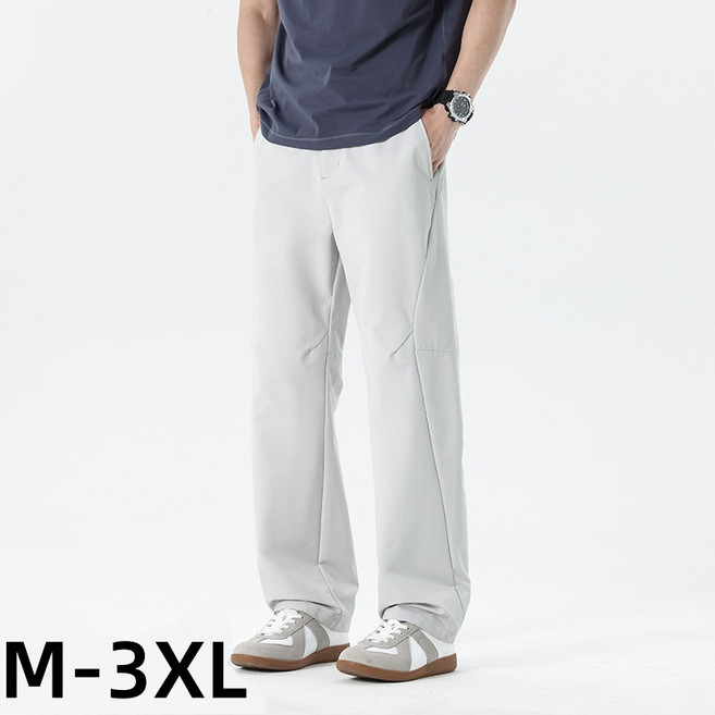 Sevenmoon 남성 캐주얼 스판 긴바지 와이드 슬랙스 바지 빅사이즈