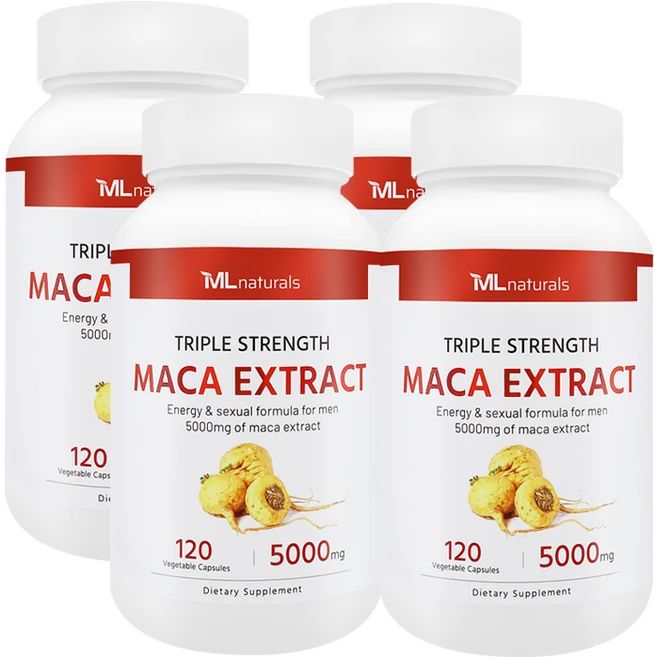 [미국번개배송] 착한명품 마이라이프 내추럴스 고함량 마카 5000mg 120야채캡슐 4병, 4개, 120정 - 쿠팡