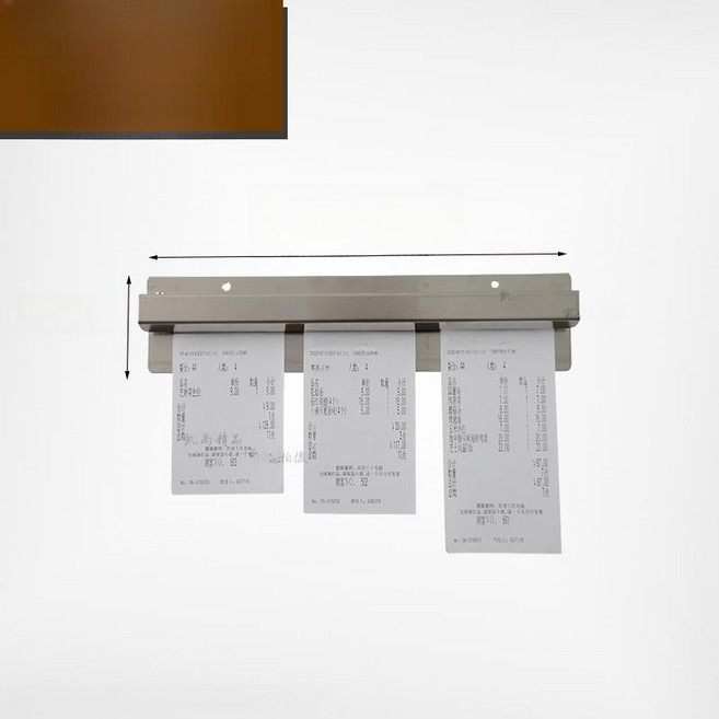 메모홀더 20cm 부착형 오더렉 영수증 빌지꽂이 주방 카페 식당, 1개, 실버스틸 30cm 6.2cm