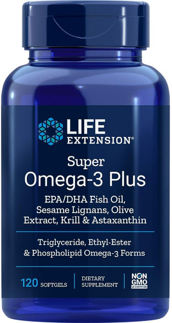LIFE EXTENSION Super Omega-3 Plus魚油軟膠囊, 120顆, 1罐