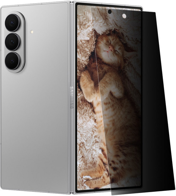 폴드 전면 액정 들뜸없는 강화유리 좌우 사생활 보호필름, 1개