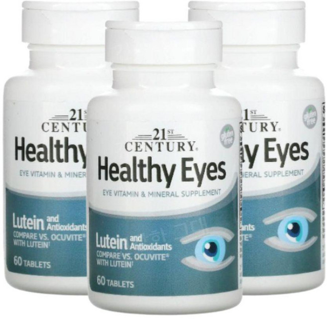 21st Century 21세기 센트리 헬시 아이즈 루테인 2000mg 항산화제, 60정, 3개