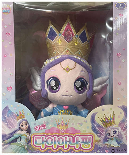 캐치티니핑 프린세스 다이아나핑 봉제 인형 28cm, 36cm, 혼합색상, 1개