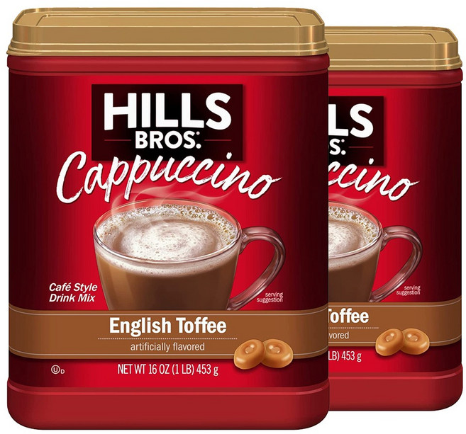힐스 브로스 카푸치노 인스턴트 커피 믹스 잉글리시 토피 453g 2개