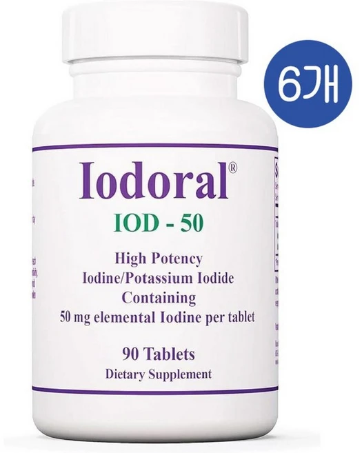 옵티목스 이오도랄 IOD 50 요오드 포타슘 50mg Optimox Iodoral, 90정, 6개 - 쿠팡