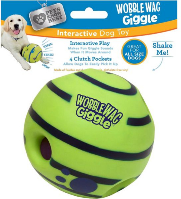 Wobble Wag Giggle 강아지 장난감 공 플레이볼 움직이는장난감 츄잉볼 키글 볼 굴리기 흔들기 소리 애완동물, Original, 1개