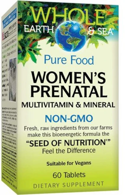 내츄럴 팩터스 홀 어스 & 씨 여성용 임산부용 - 건강한 임 Natural Factors Whole Earth & Sea Women's Prenatal - Daily Prenata, 60개 (1팩), 1개 - 쿠팡