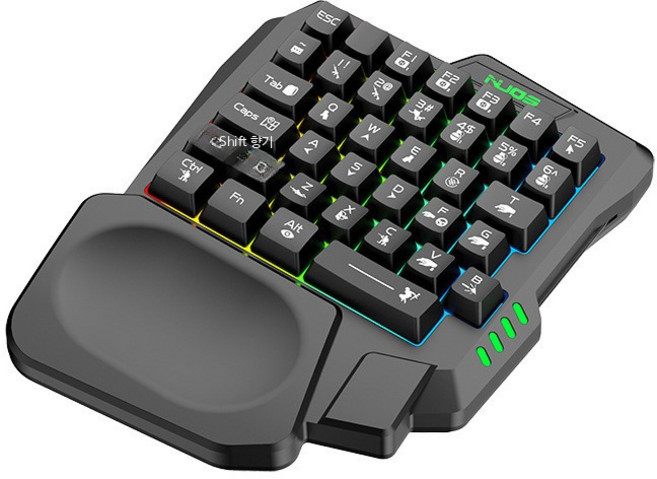 무소음 유선 한손 키보드 왼손잡이용 USB 연결 모바일 PC 태블릿 호환 PUBG 리그 오브 레전드 게임용, BSUN TOY, 단일 모델, K97 움푹 들어간 형태의 손잡이