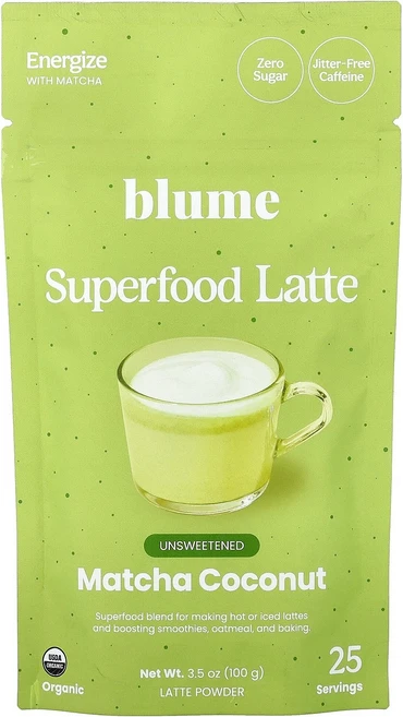 Blume Superfood Latte Matcha Coconut 3.5 oz (100 g), Blume, Superfood Latte, Matcha - 쿠팡