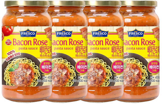 오뚜기 프레스코 파스타소스 베이컨로제 600g 4개
