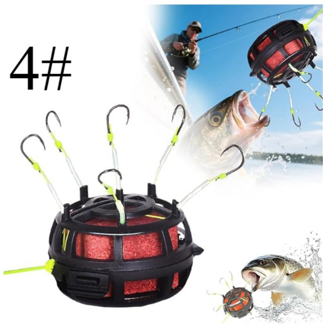 역방향 바닥 미끼 케이지 낚시 후크 360 ° 플로팅 베이트 스프링 트랩 장비, 02 4