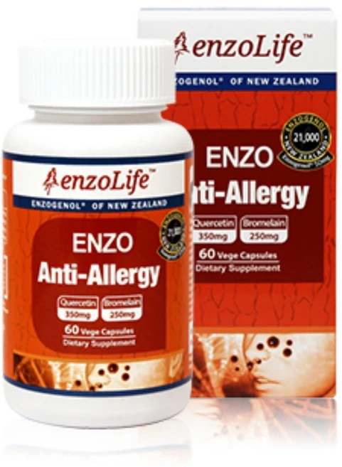 ENZOLIFE ANTI-ALLERGY 엔조라이프 뉴질랜드 안티 알러지 비타민C 엔조제놀 50mg 60캡슐, 60정, 1개 - 쿠팡
