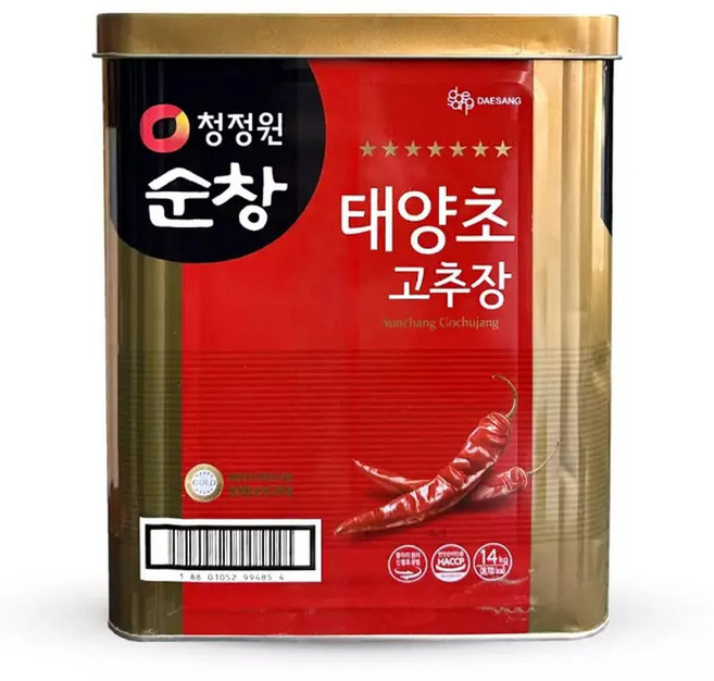청정원 순창 태양초 고추장 14kg 업소용 대용량 식자재 캔 말통