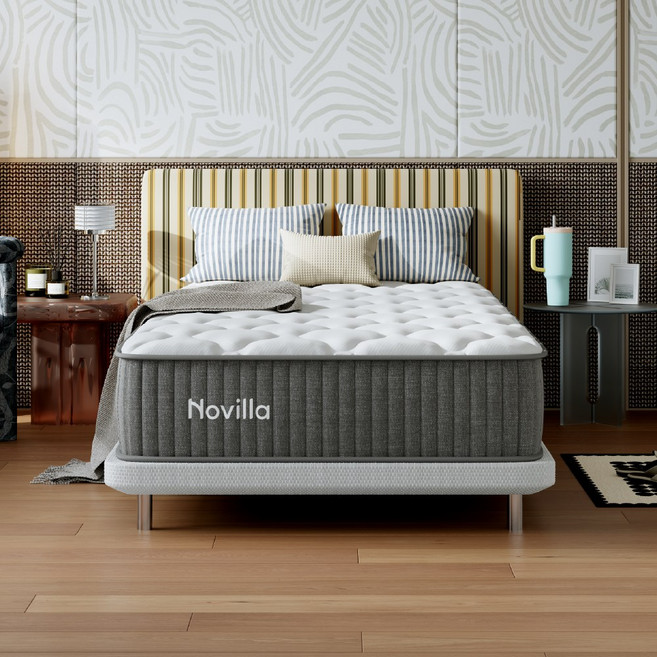 Novilla 무소음 독립 스프링 매트리스 안정적인 지지력 편안한 침대, 중간, 25cm