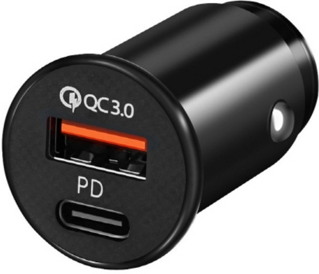 컴스 초소형 충전기 차량용 시거잭 전원 QC3.0 PD 어댑터 18W, IH689