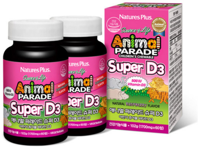 네이처스플러스 애니멀퍼레이드 슈퍼D3, 60정, 2개