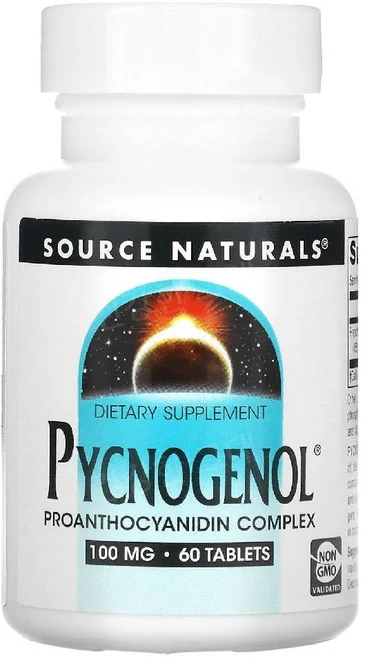 소스내추럴스 피크노제놀 100mg 60정 프랑스해송 PYCNOGENOL, 1개(정가), 1개 - 쿠팡