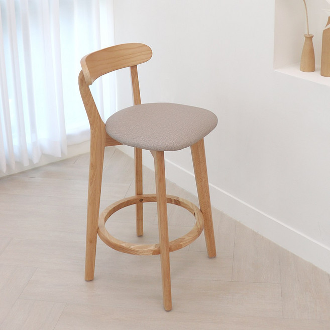 파스텔우드 비시투 아일랜드식탁의자 홈바체어 홈바의자 원목바의자 완제품, 1개, 네츄럴