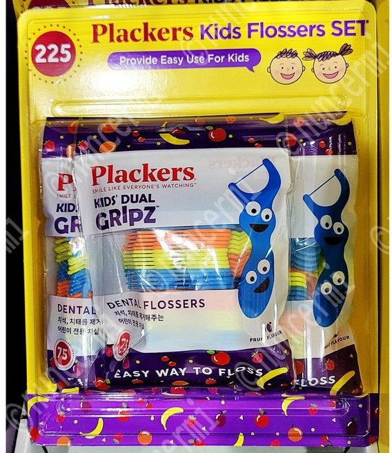 PLACKERS 플랙커스 어린이 치실 75개X3팩, 75개입, 1개