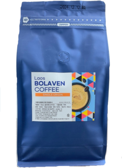 (갓볶은 원두커피) 라오스 볼라벤커피 프리미엄 500g 1개 홀빈, 홀빈(분쇄안함)