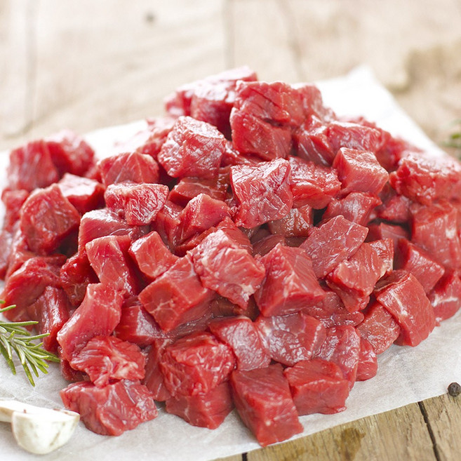 미트윈 소고기 GF등급 우둔살 중량 정형선택 소포장 냉동, 2kg, 1개, 큐브, (100g)