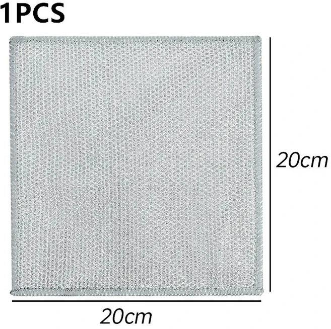 두꺼운 강철 와이어 청소 천 비 스크래치 이중층 마이크로 화이버 메쉬 행주 세척 넝마 타월, 01 single layer