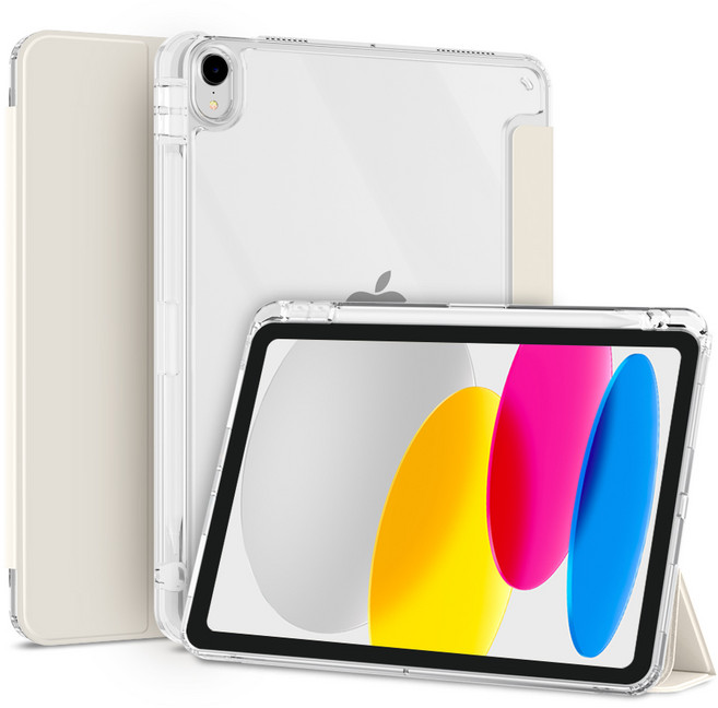 슈퍼스킨 클리어아머 플러스 애플펜슬 수납 아이패드 케이스, 크림화이트, 1개