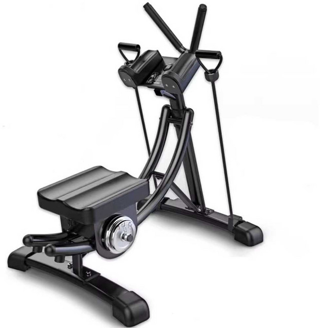 허리 운동 기구 복근 코어 로만체어 장비 헬스 가정용 상품, 1개, 블랙 로프+4종 회전패드