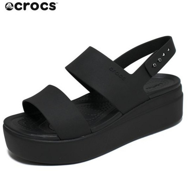 크록스브루클린로우웨지샌들블랙여자여름물놀이신발206453060