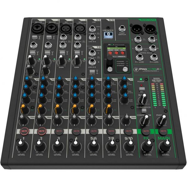 USB Onyx Mic 프리앰프 GigFX 이펙트 엔진 및 블루투스가 포함된 Mackie ProFX6v3 6채널 프로페셔널 아날로그 믹서, FX+ (Bluetooth), 10-Channel