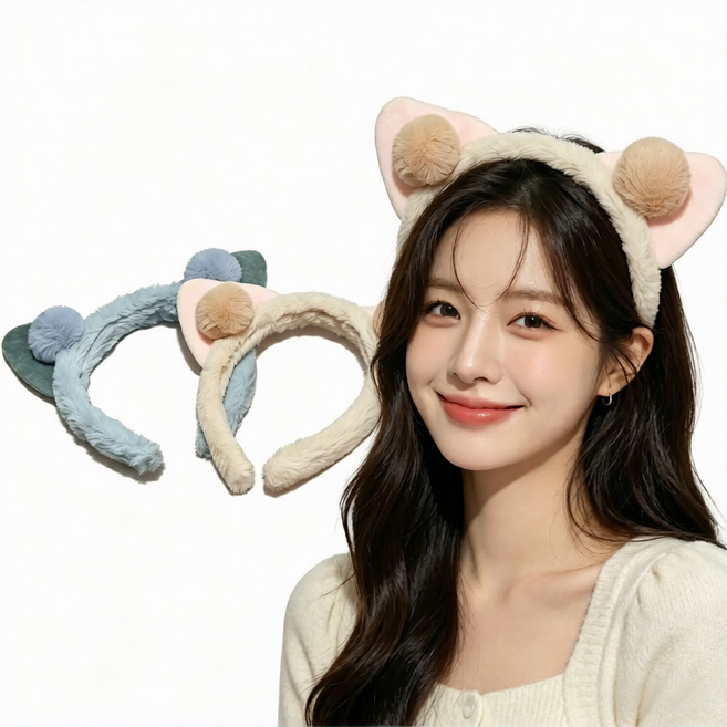 고탄력 헤어밴드 헤어밴드 귀여운 심플 휴대용 2종 세트