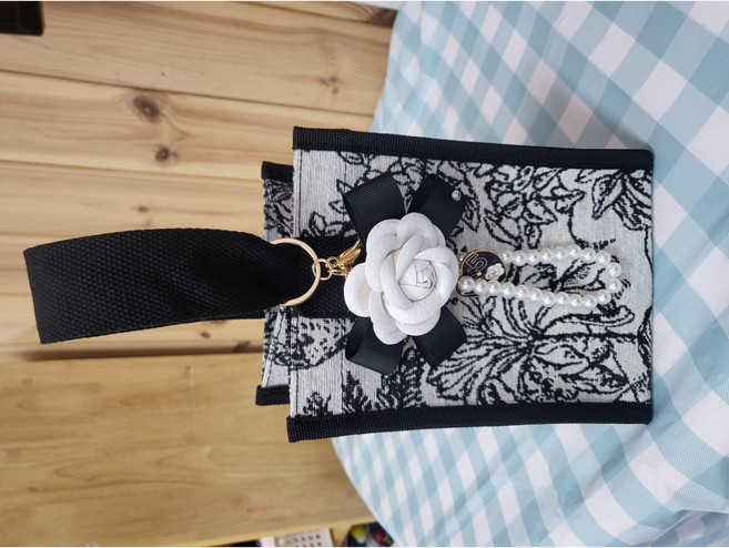 [가볍고 예쁜 감성백] 블룸룸 진주 포인트 플라워 미니 토트백 선물 추천