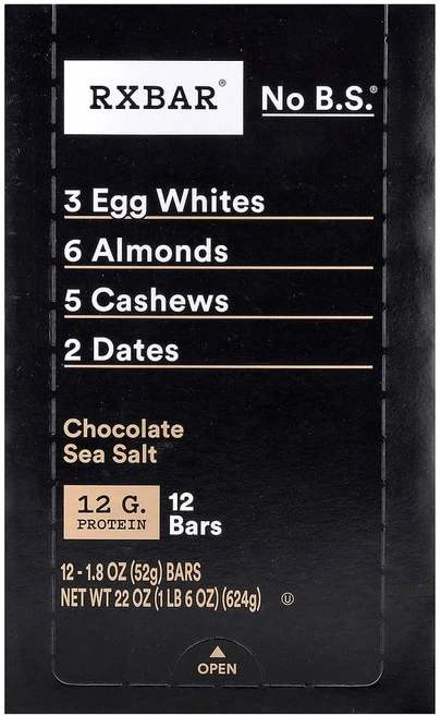 알엑스바 프로틴바 초콜릿 바다 소금 바 12개 개당 52g(1.83oz), 1개, 52g - 쿠팡