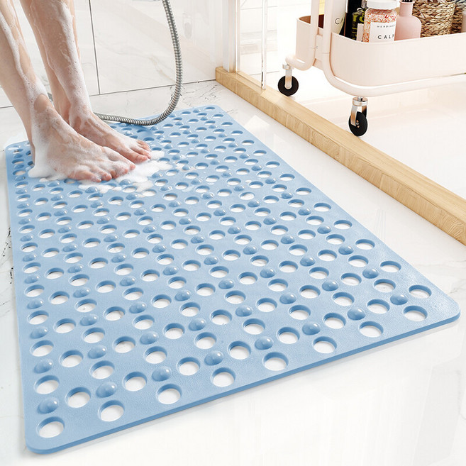 친환경 pvc 미끄럼 방지 욕실 매트 욕실 발매트, 라이트 블루, 1개