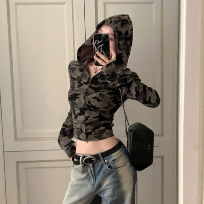 히또리 T4235 군복느낌 밀리터리 빈티지 투웨이 후드집업