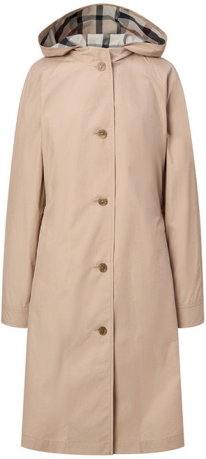 닥스 여성 코트 [2WAY]베이지 탈착 후드 베스트 & 체크 배색 롱