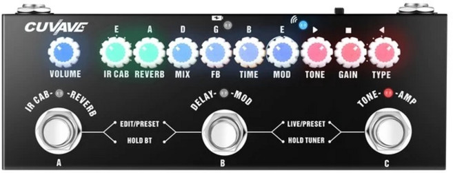 CUVAVE CUBE BABY 휴대용 다기능 일렉트릭 기타 결합 이펙트 페달 무선 음악 재생 휴대폰, 1개