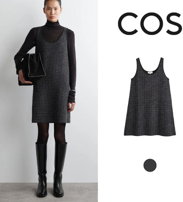 COS 여성 체크 보일드 울 미니 드레스 1315180001